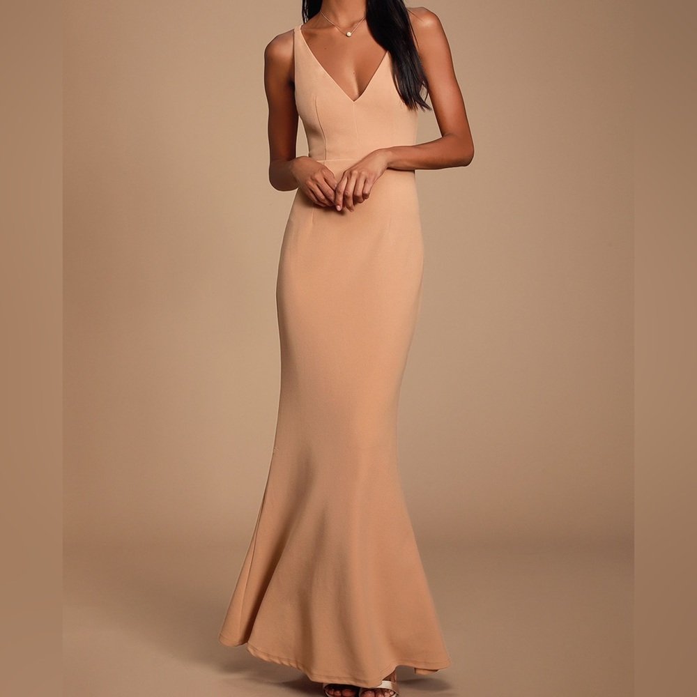Lulus Melora Nude Sleeveless Maxi Dress